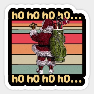 Retro Ho Ho Ho Golf Sticker